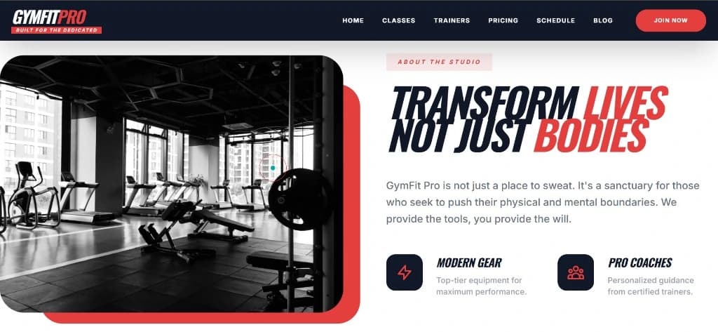 Website screens from a product we built