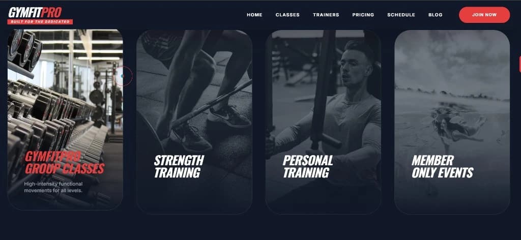 Website screens from a product we built