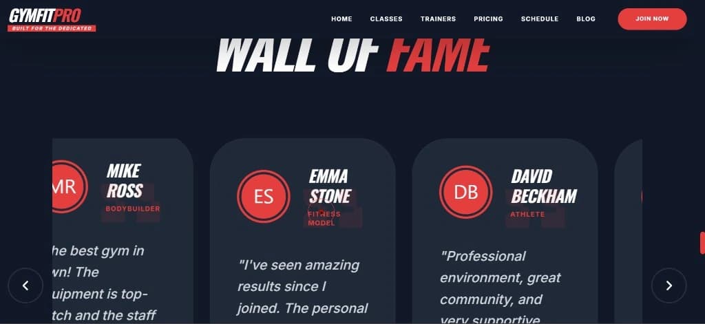 Website screens from a product we built