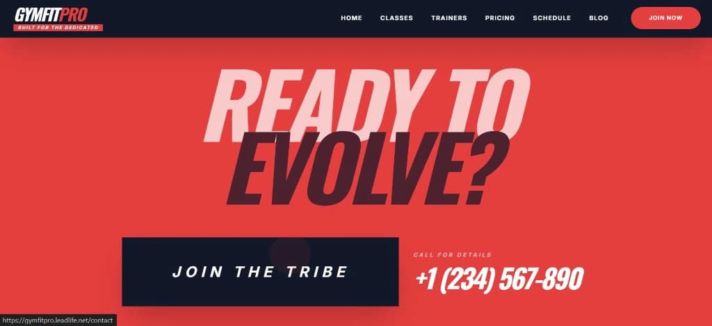 Website screens from a product we built