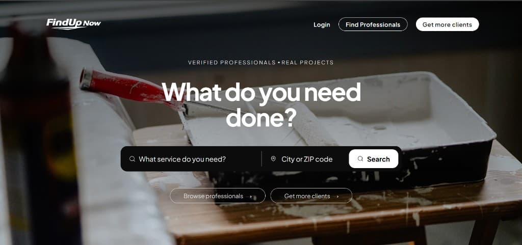 FindUp Now homepage search